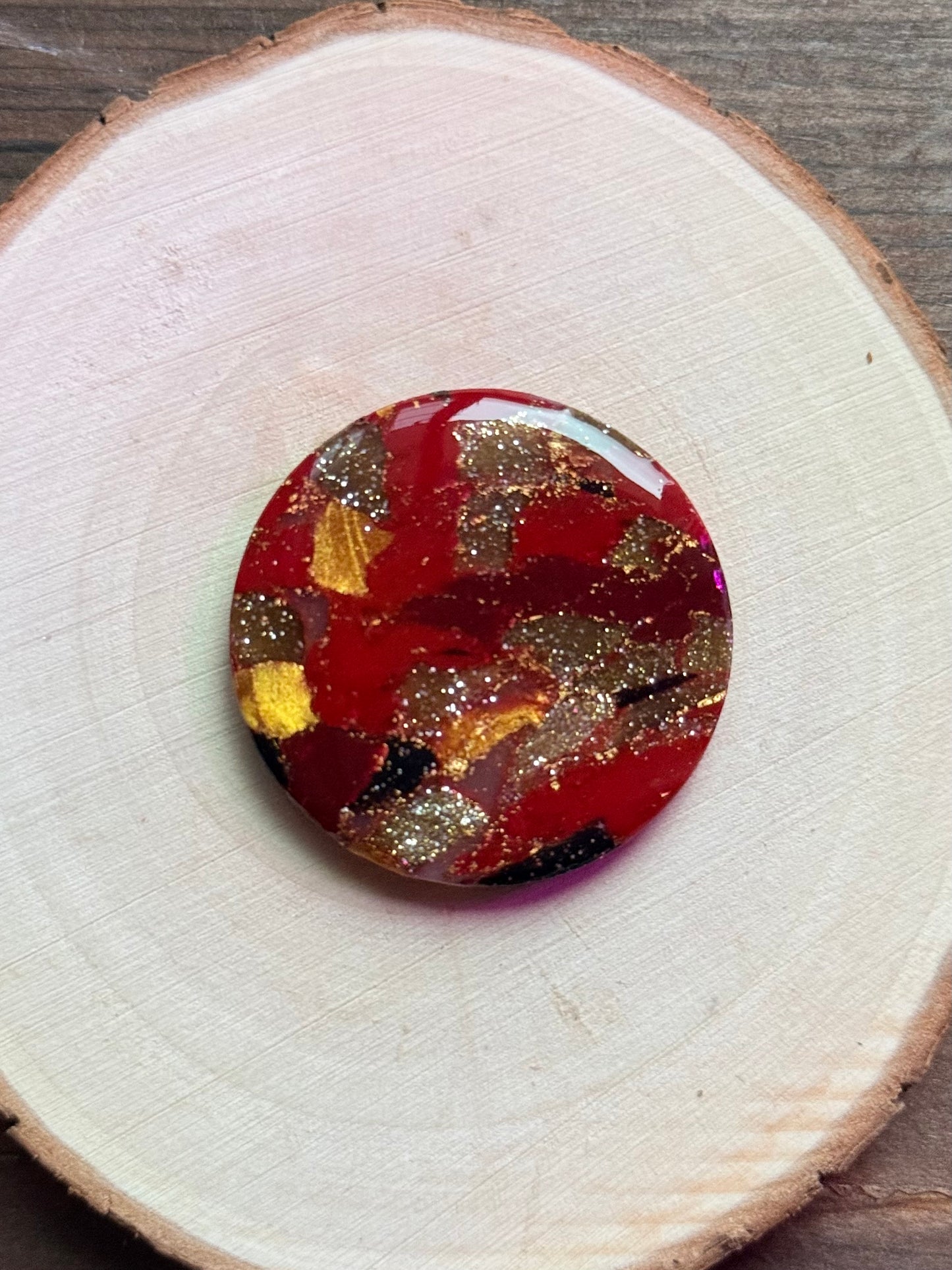 1.5" Gold & Red Eco-Friendly Earthstone