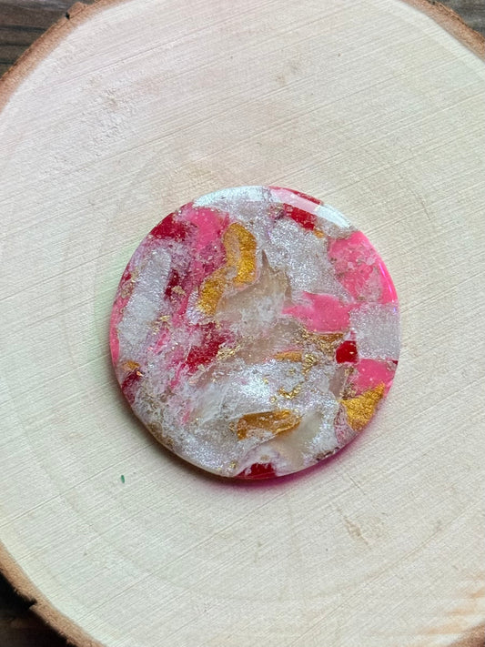 1.5" Gold & Pink Eco-Friendly Earthstone