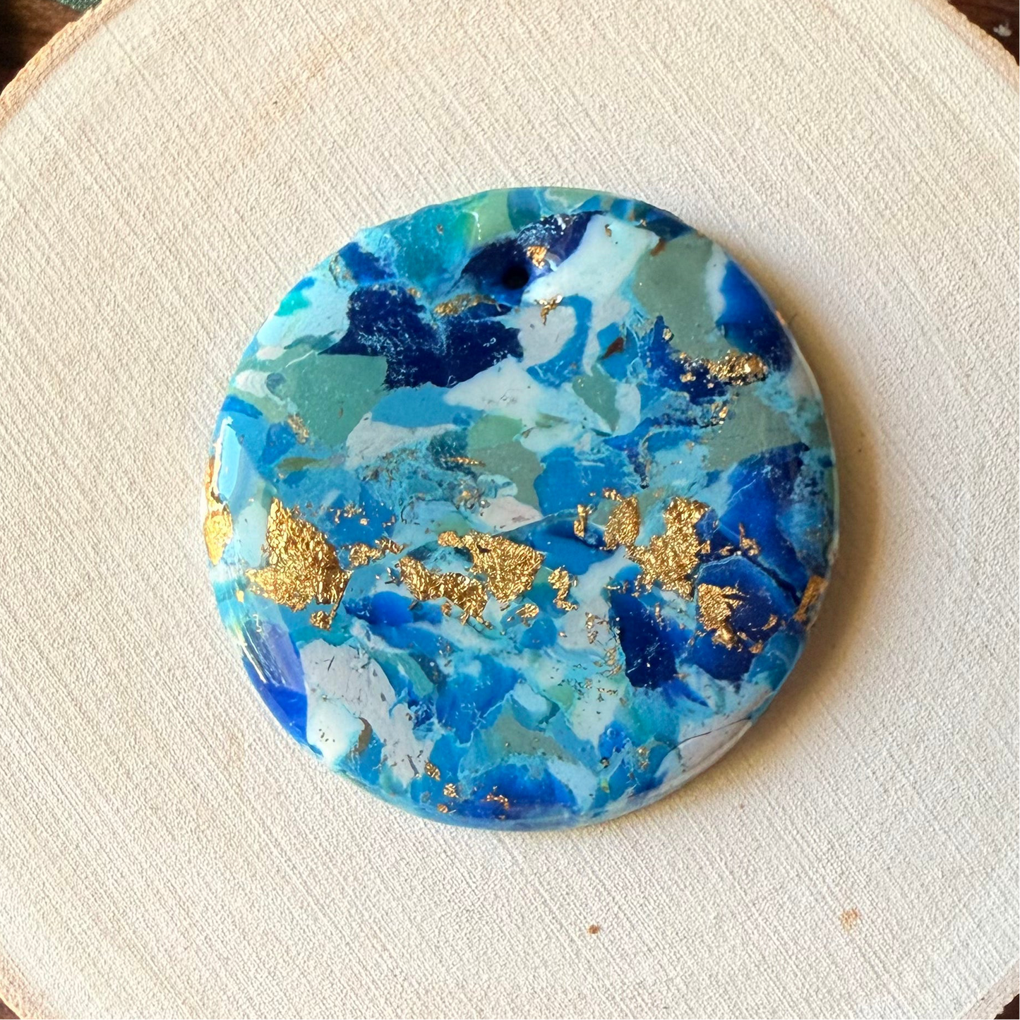1.5" Gold & Blue Eco-Friendly Earthstone