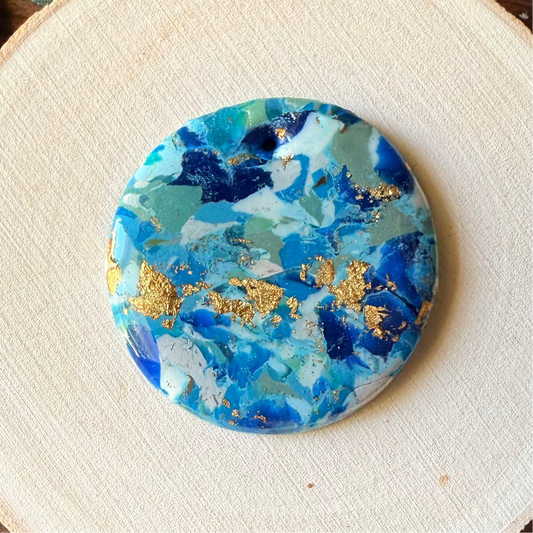 1.5" Gold & Blue Eco-Friendly Earthstone