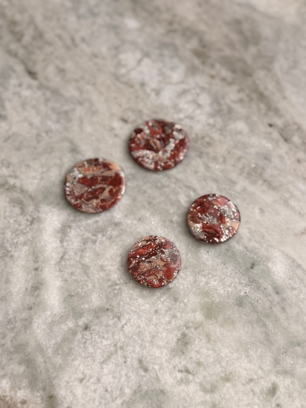 Silver & Burgundy Fall Earthstones