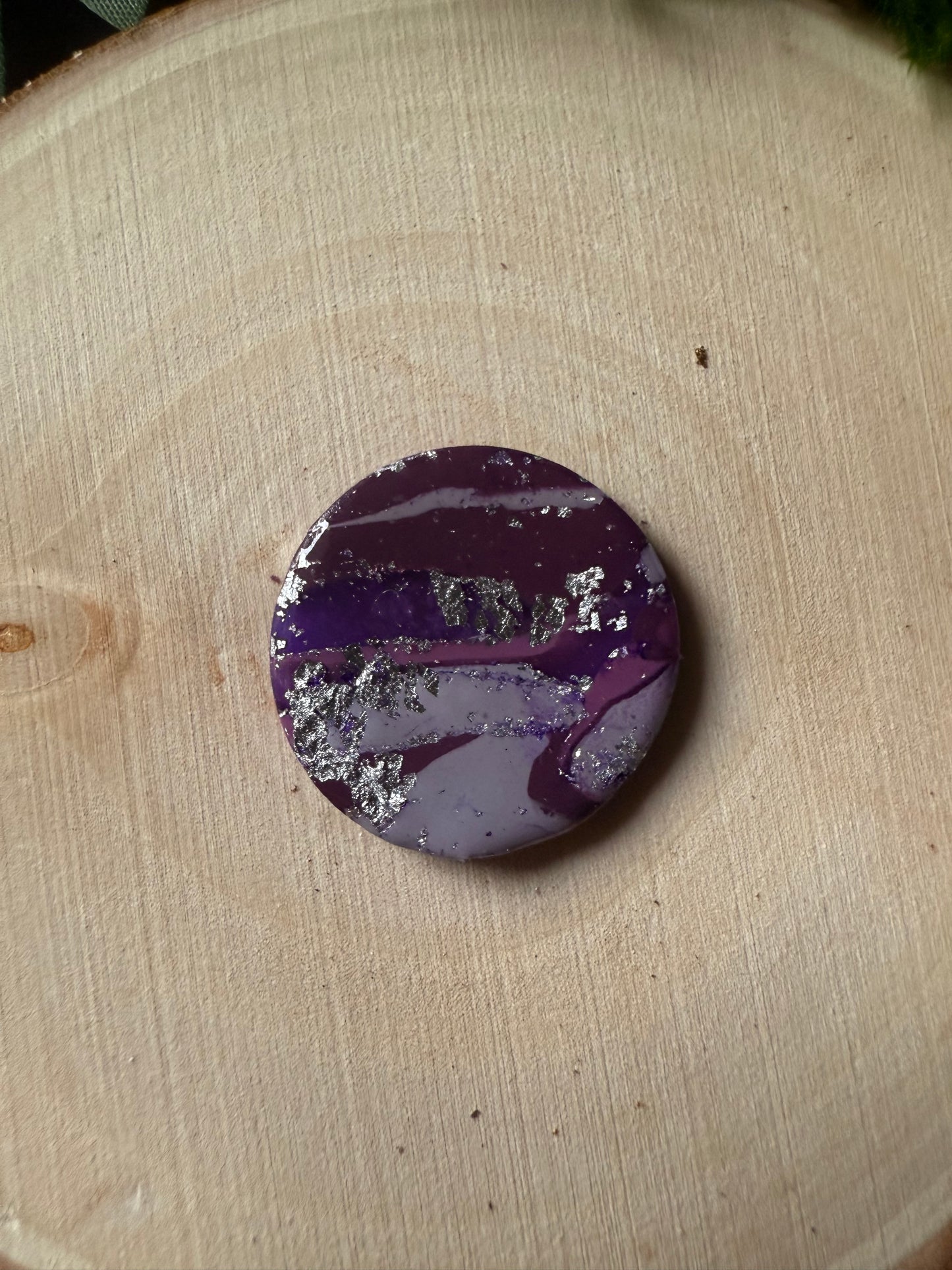 1" Silver & Purple Eco-Friendly Earthstone