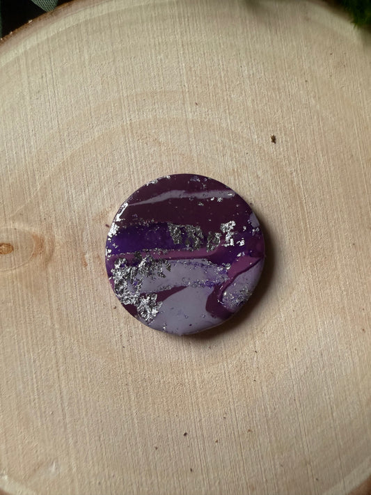 1" Silver & Purple Eco-Friendly Earthstone