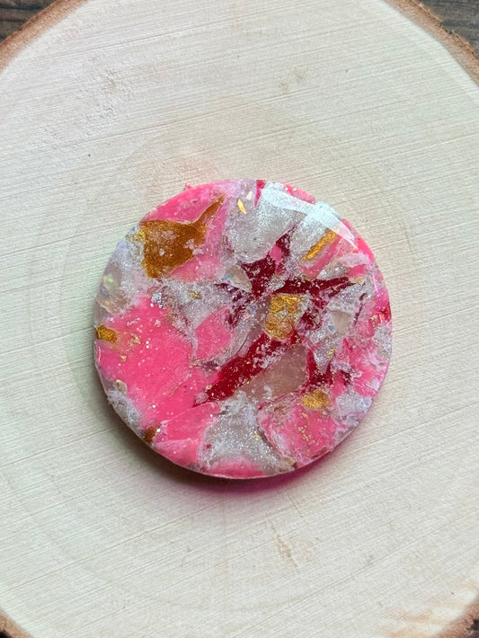 1.5" Gold & Pink Eco-Friendly Earthstone