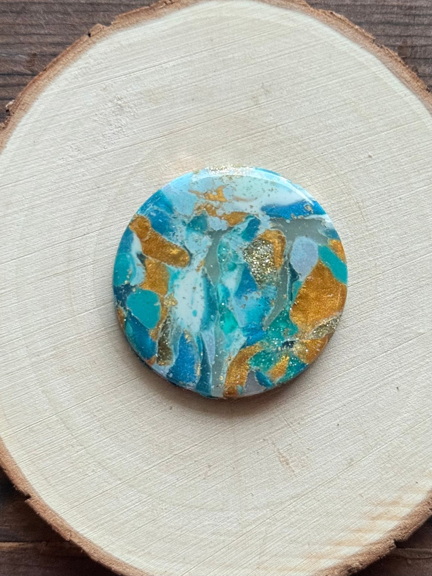 1.5" Gold & Blue Eco-Friendly Earthstone