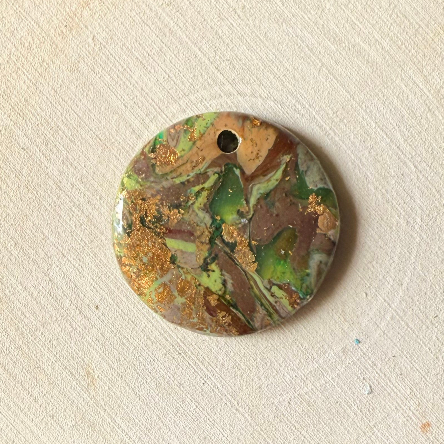 1" Gold & Green Eco-Friendly Earthstone