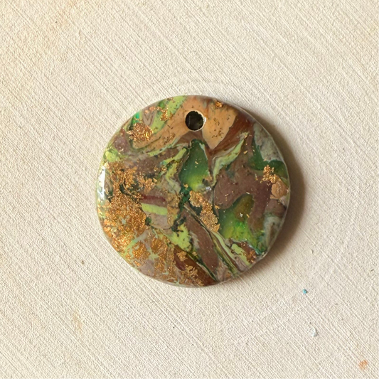 1" Gold & Green Eco-Friendly Earthstone