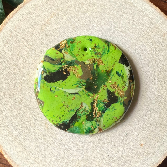 1.5" Gold & Green Eco-Friendly Earthstone