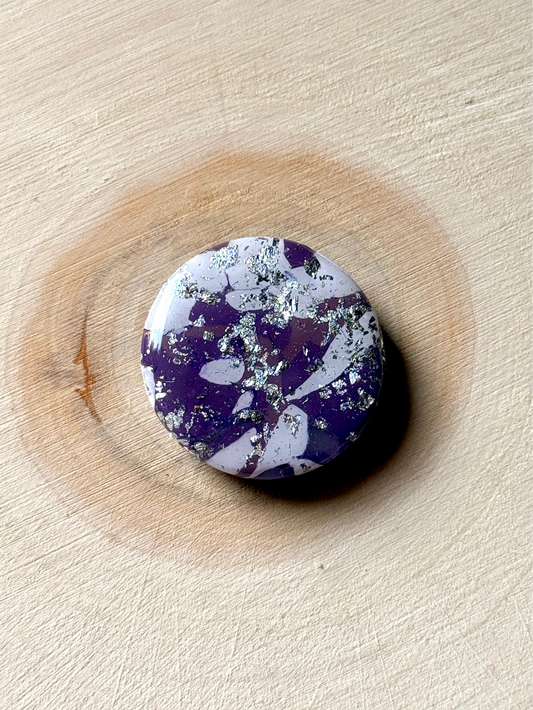 1.5" Silver & Purple Eco-Friendly Earthstone