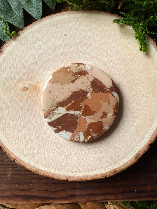 1.5" Gold & Light Brown Eco-Friendly Earthstone