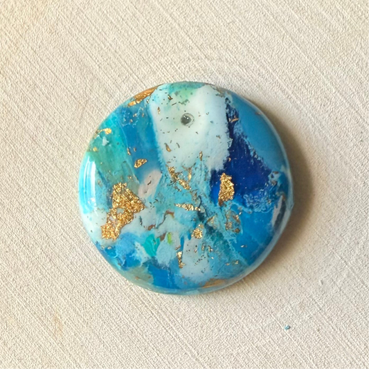 1" Gold & Blue Eco-Friendly Earthstone
