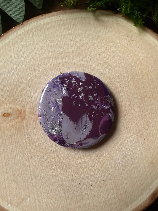 1.25" Silver & Purple Eco-Friendly Earthstone