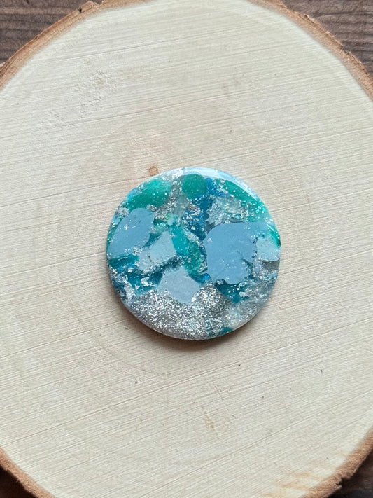 1.25" Silver & Blue Eco-Friendly Earthstone