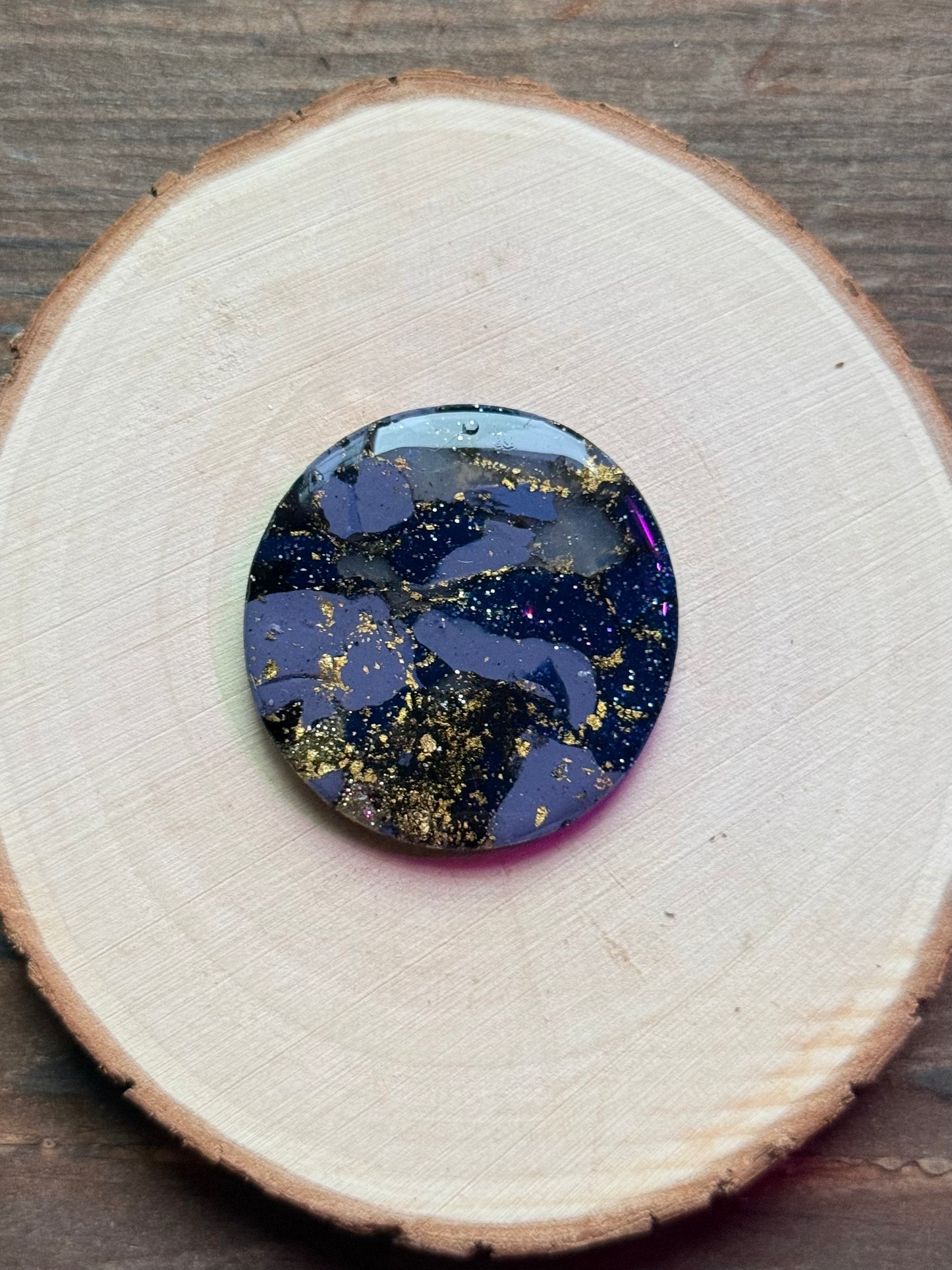 1.5" Gold & Grey Blue Eco-Friendly Earthstone