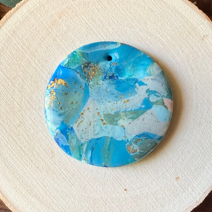 1.5" Gold & Blue Eco-Friendly Earthstone