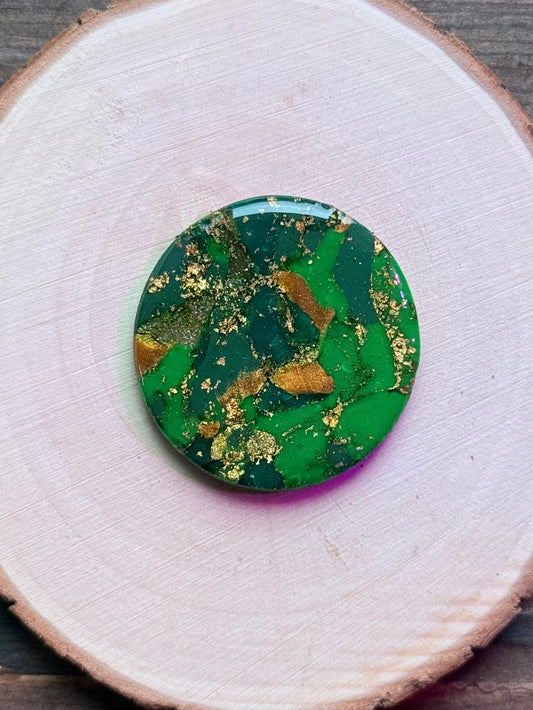 1.5" Gold & Green Eco-Friendly Earthstone