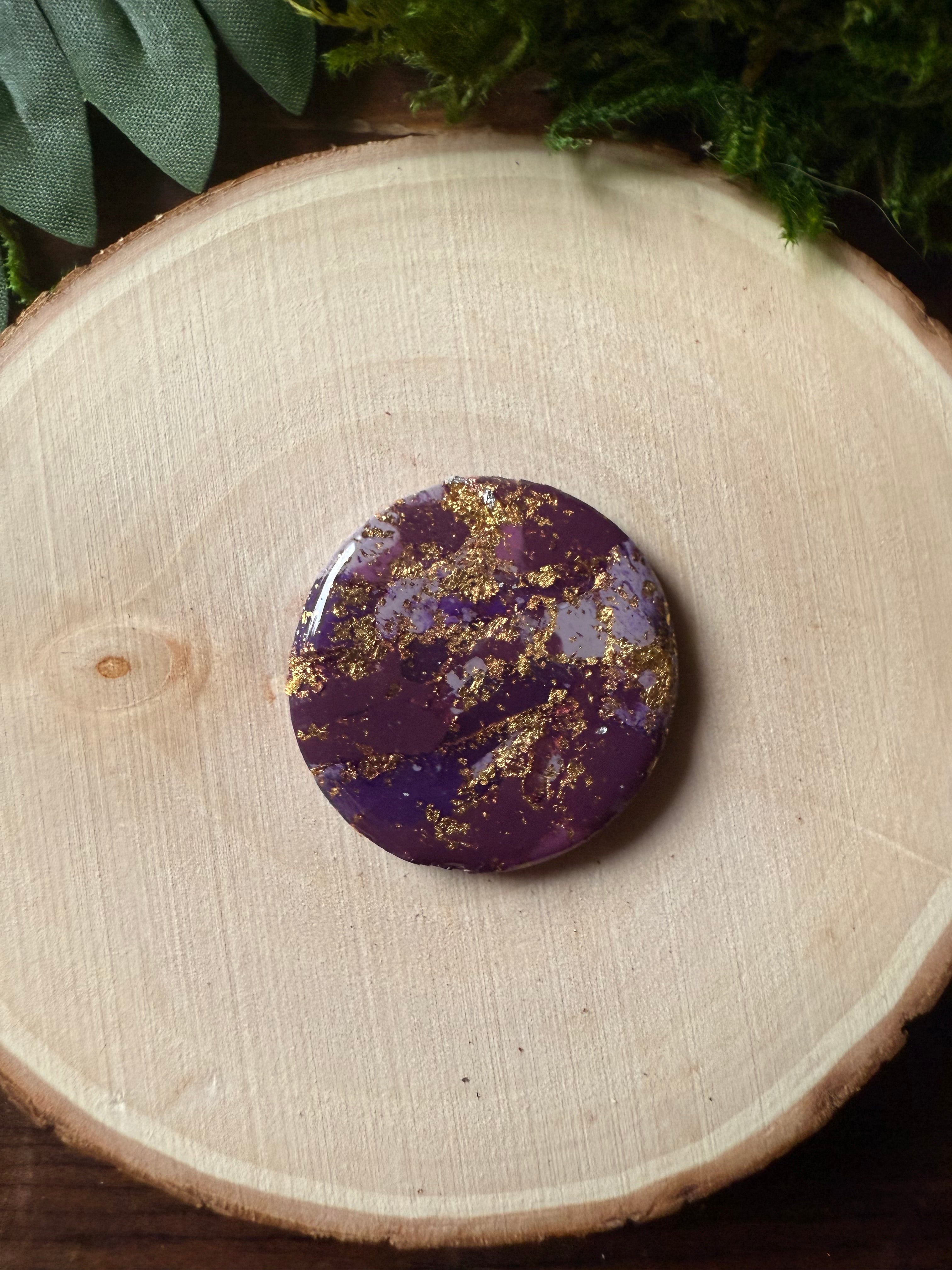 1.25" Gold & Purple Eco-Friendly Earthstone