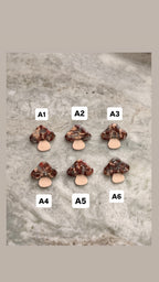 Silver & Burgundy Mushroom Earthstones