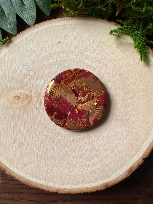 1.25" Gold & Maroon Eco-Friendly Earthstone