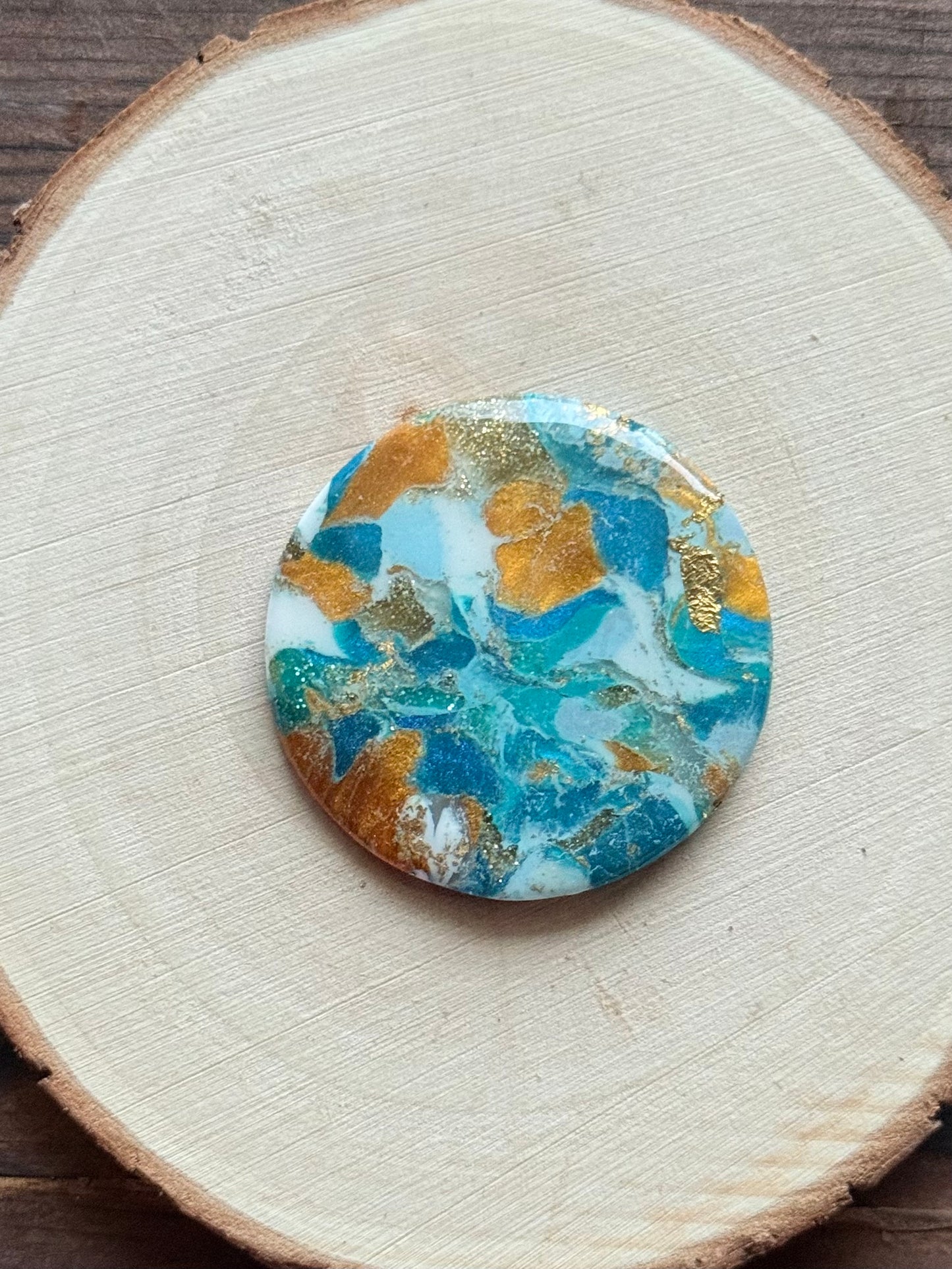 1.5" Gold & Blue Eco-Friendly Earthstone
