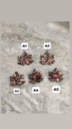 Silver & Burgundy Leaf Earthstones