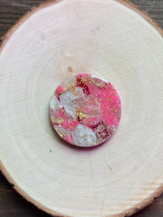 1.25" Gold & Pink Eco-Friendly Earthstone