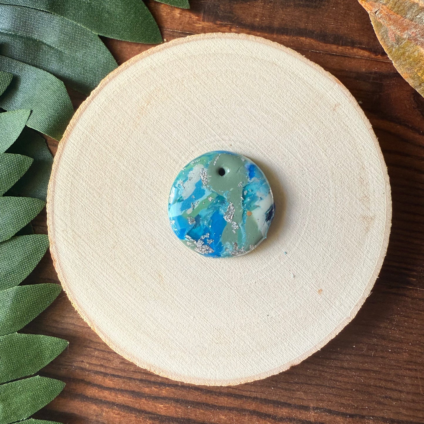 1" Silver & Blue Eco-Friendly Earthstone