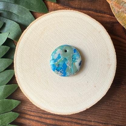 1" Silver & Blue Eco-Friendly Earthstone