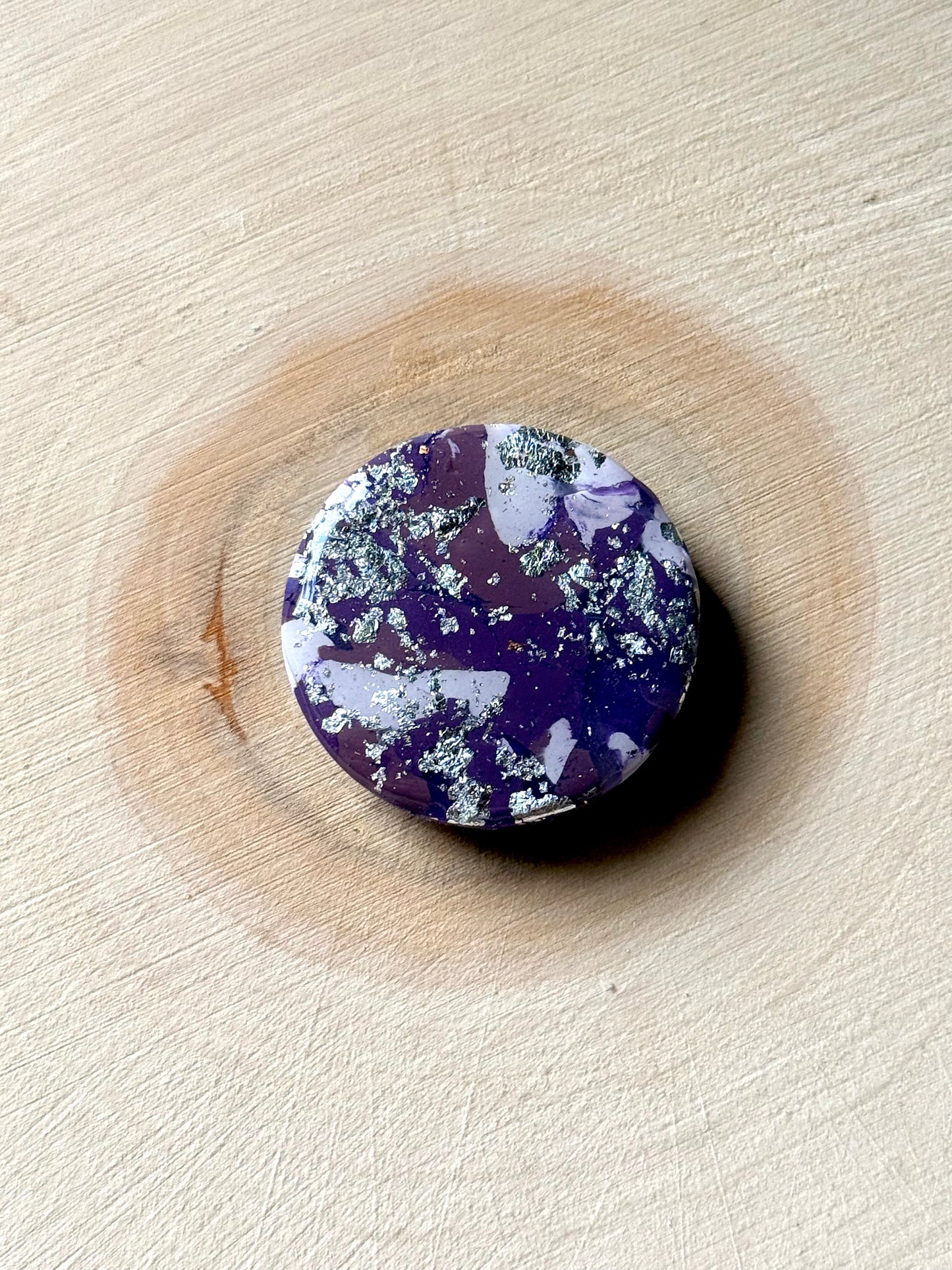 1.5" Silver & Purple Eco-Friendly Earthstone