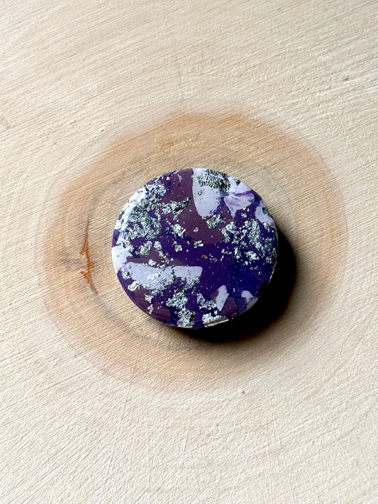 1.5" Silver & Purple Eco-Friendly Earthstone