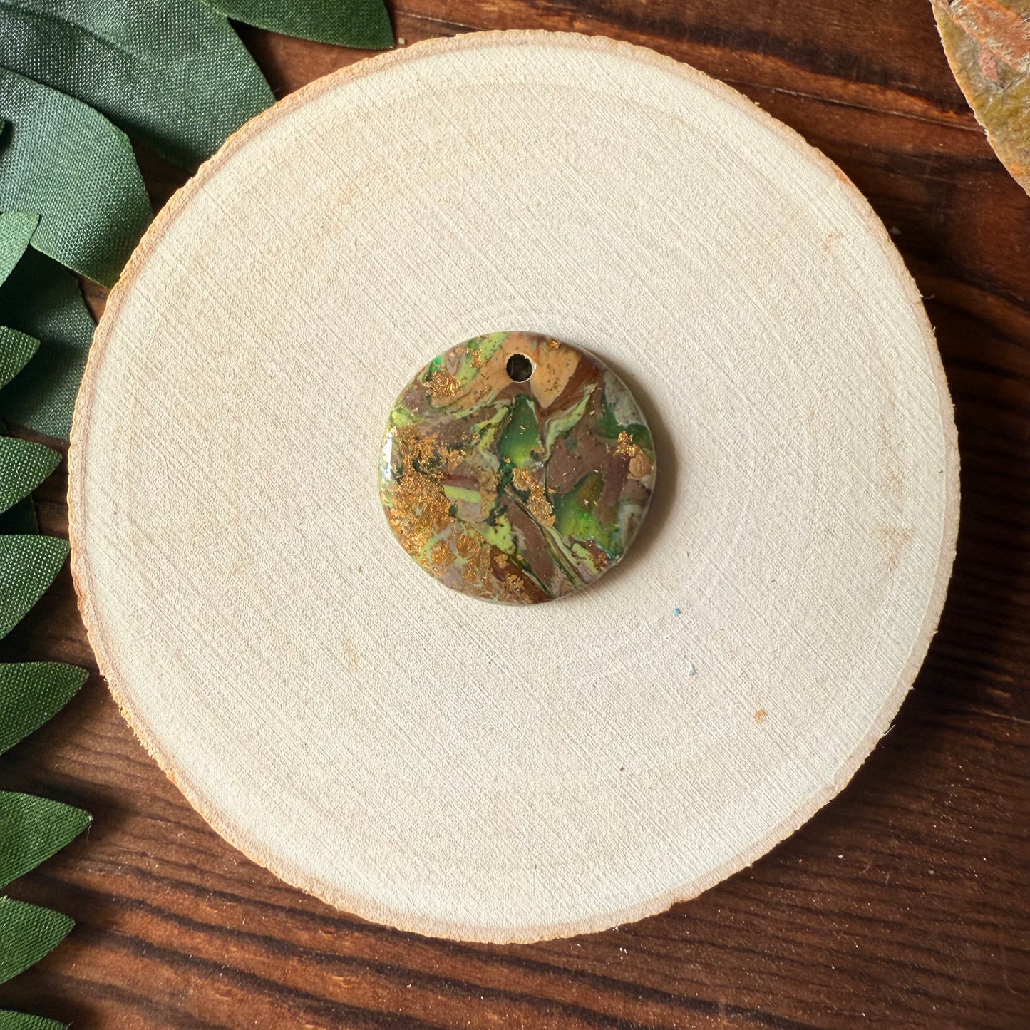 1" Gold & Green Eco-Friendly Earthstone