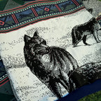 Winter Watchers Wolf Woven Tapestry Crewneck (Medium)