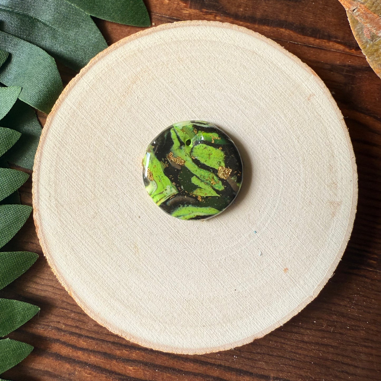 1" Gold & Green Eco-Friendly Earthstone