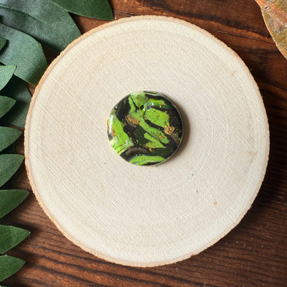 1" Gold & Green Eco-Friendly Earthstone
