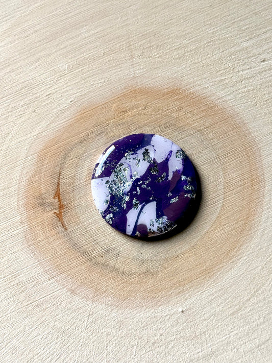 1.25" Silver & Purple Eco-Friendly Earthstone
