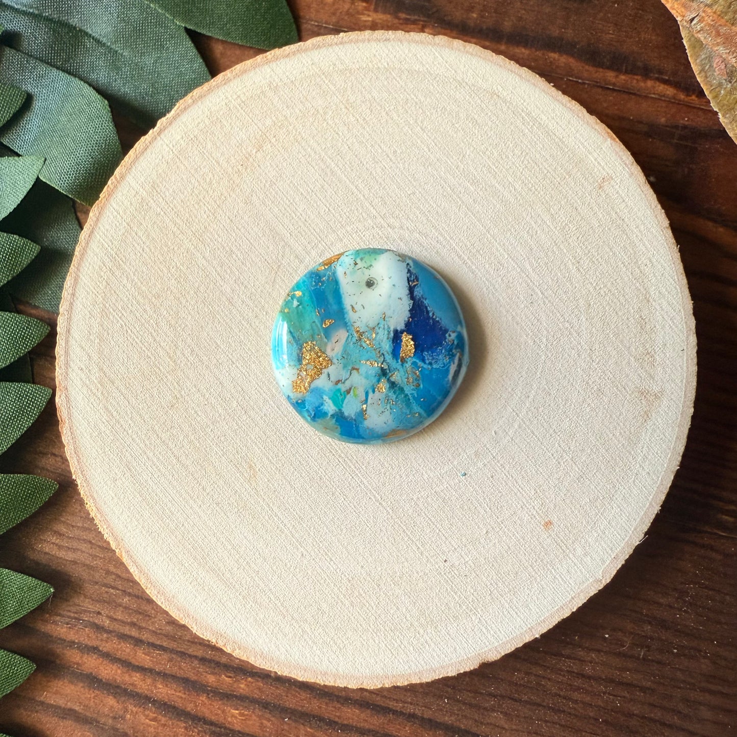 1" Gold & Blue Eco-Friendly Earthstone