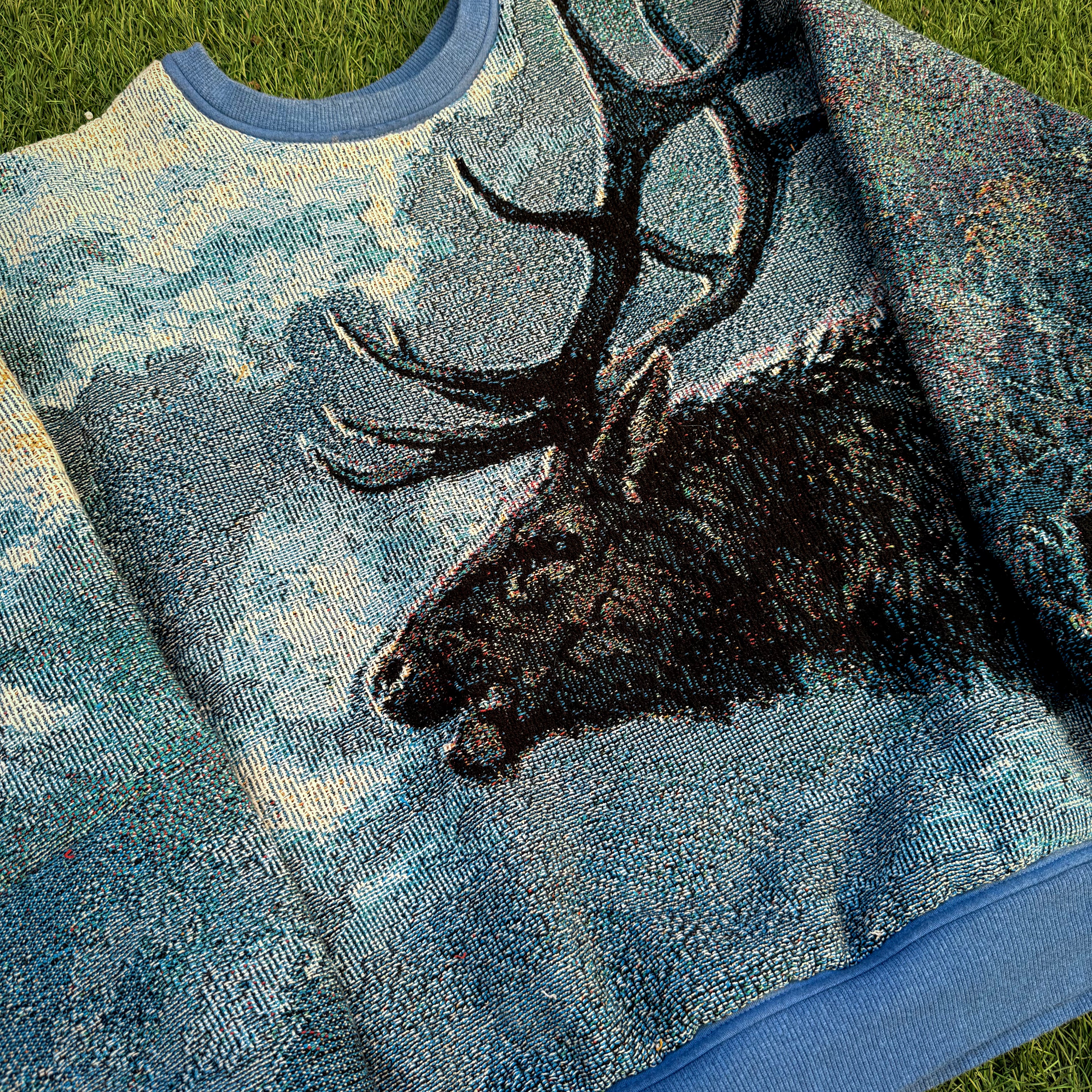 Whispers of the Elk Woven Tapestry Crewneck (Large)