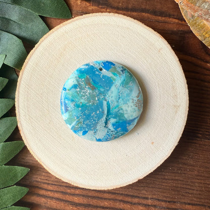 1.5" Silver & Blue Eco-Friendly Earthstone