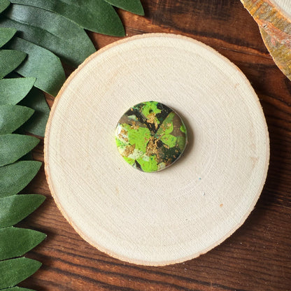 1" Gold & Green Eco-Friendly Earthstone
