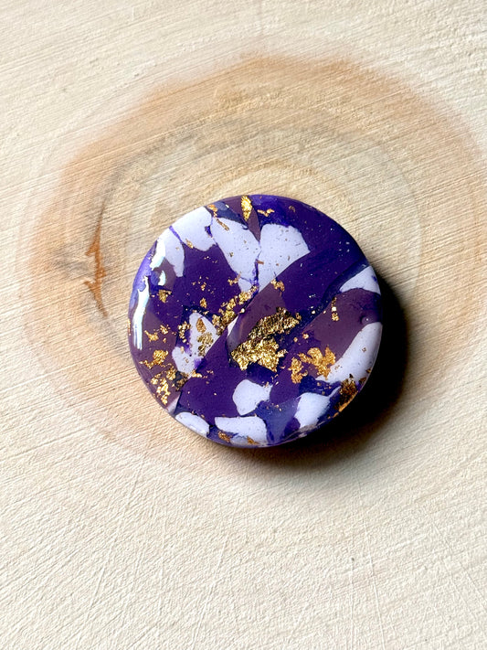 1.5" Gold & Purple Eco-Friendly Earthstone