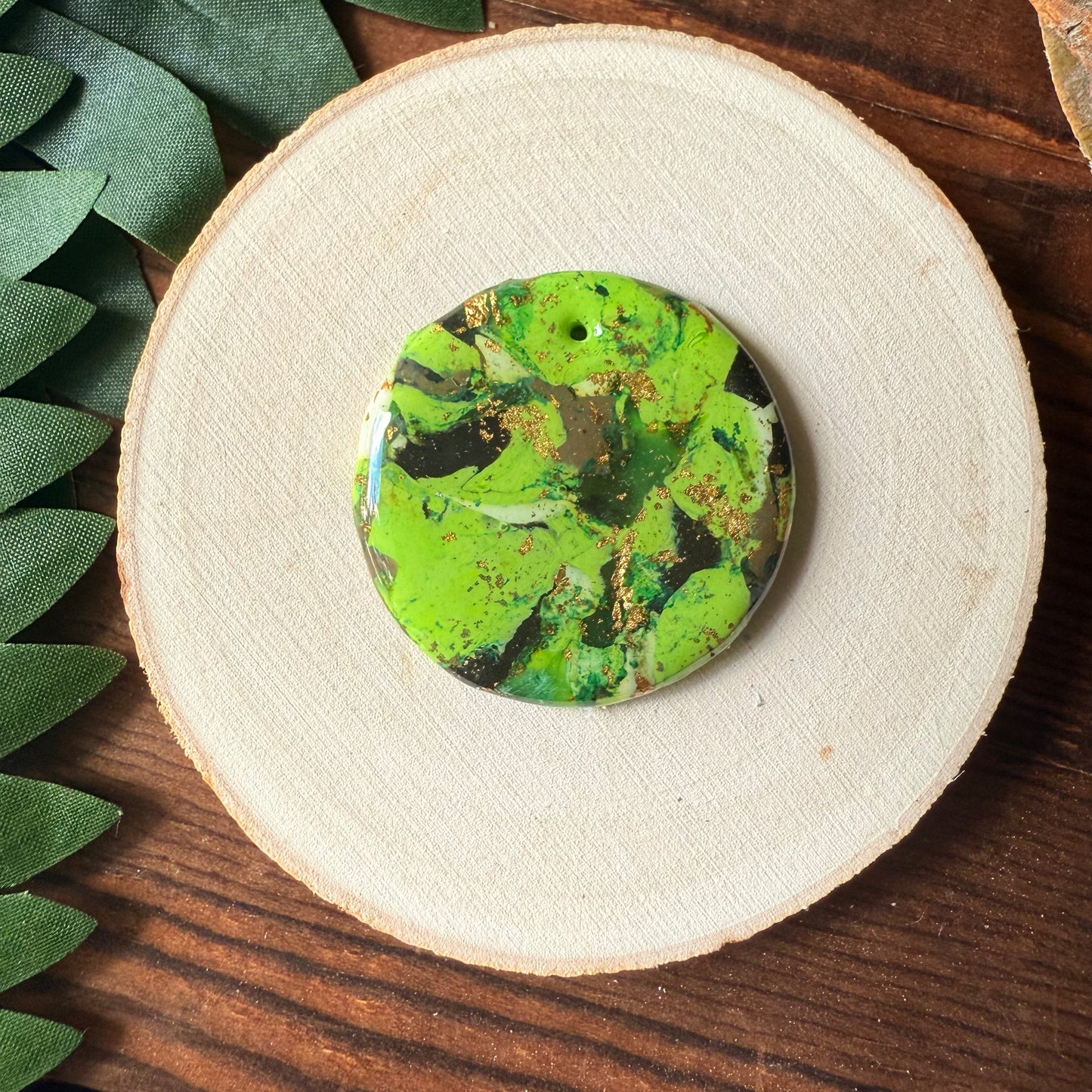 1.5" Gold & Green Eco-Friendly Earthstone
