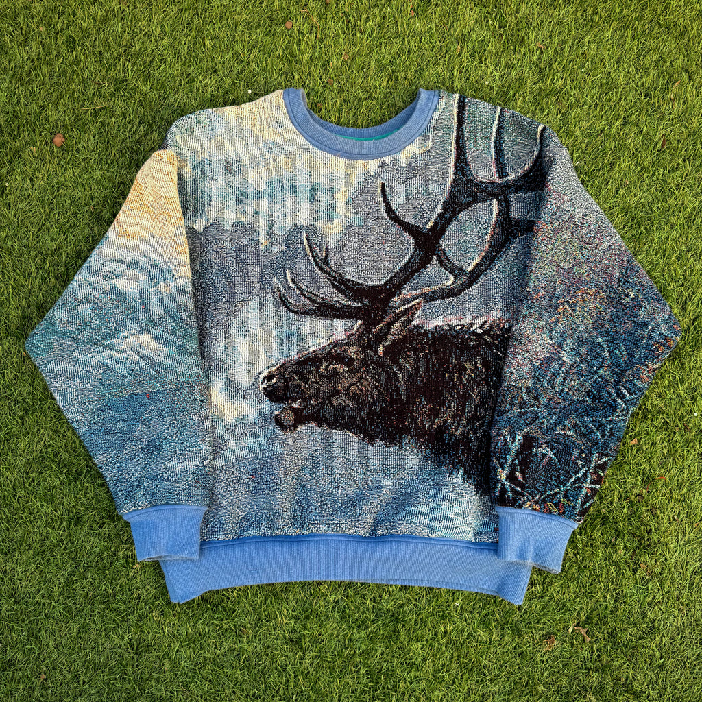 Whispers of the Elk Woven Tapestry Crewneck (Large)
