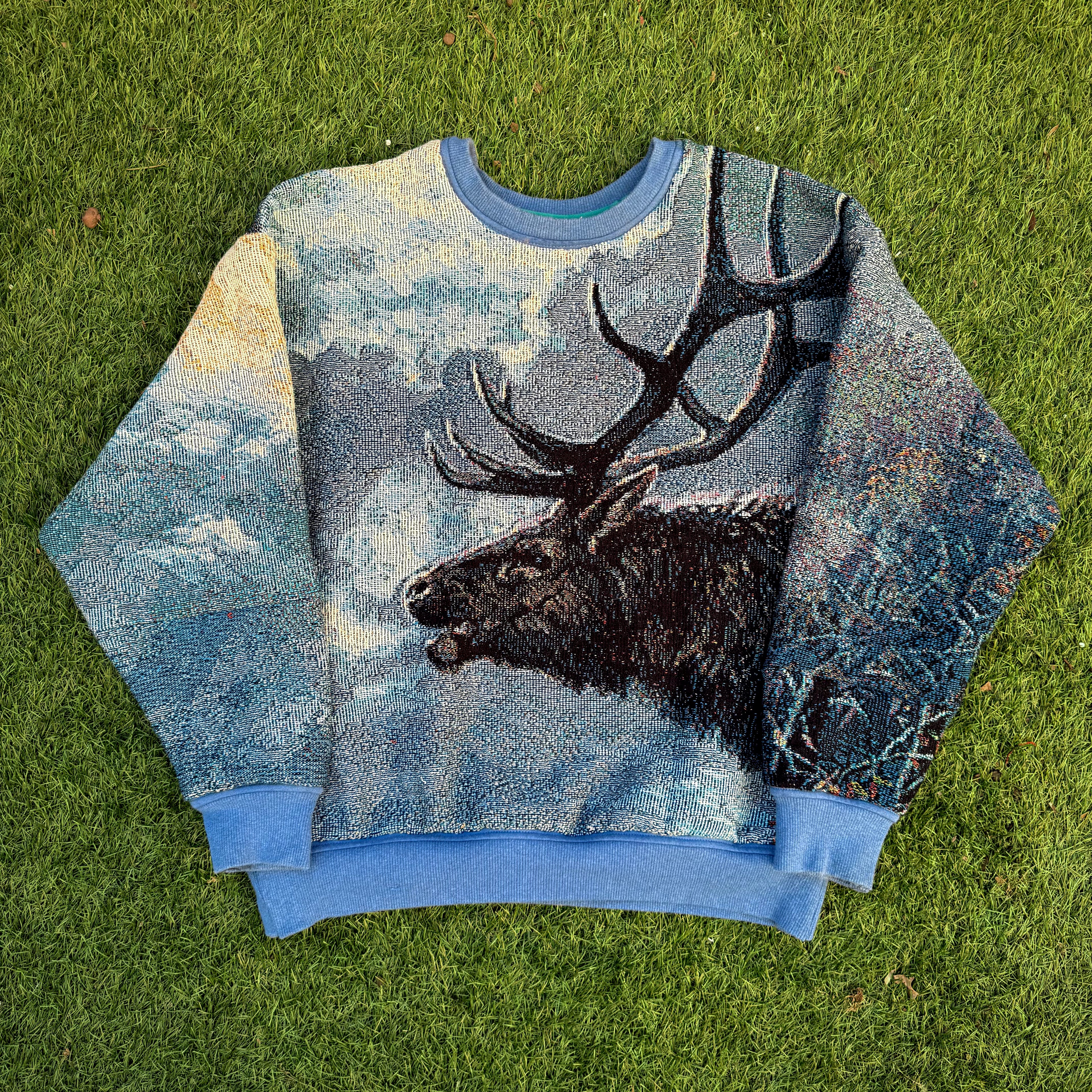 Whispers of the Elk Woven Tapestry Crewneck (Large)