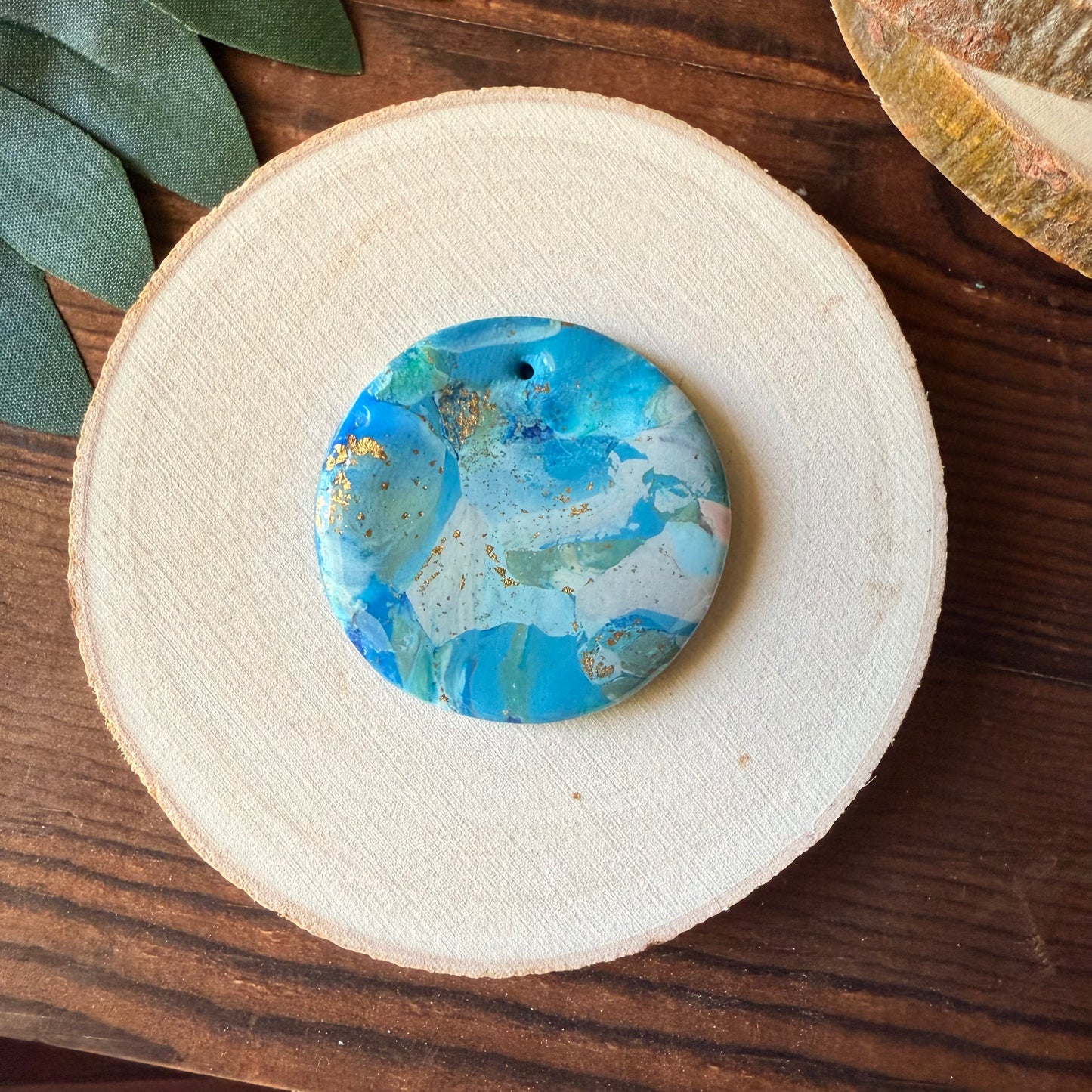 1.5" Gold & Blue Eco-Friendly Earthstone