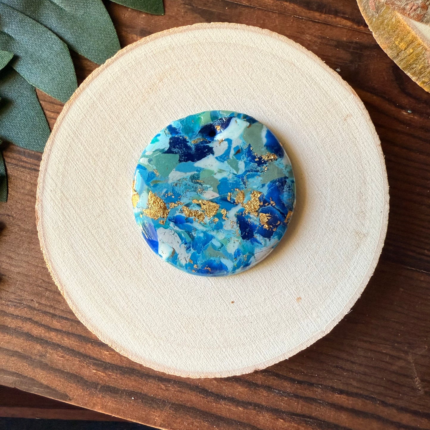 1.5" Gold & Blue Eco-Friendly Earthstone